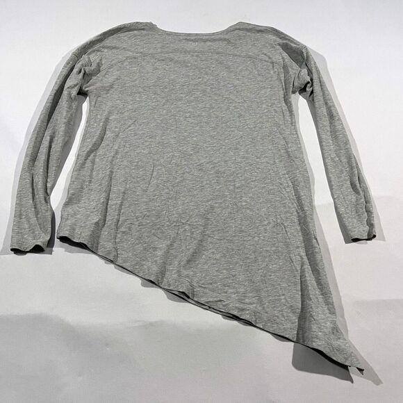 LULULEMON To The Point Long Sleeve Gray Asymmetrical Tie T-Shirt Top Sz 6 - Picture 6 of 8